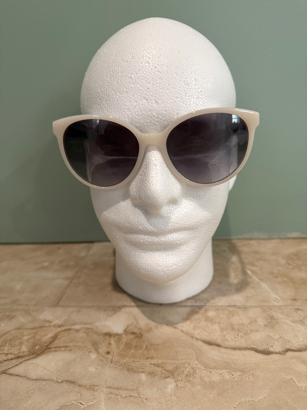 Love Moschino Cream Cat-Eye Sunglasses with Dark Lenses